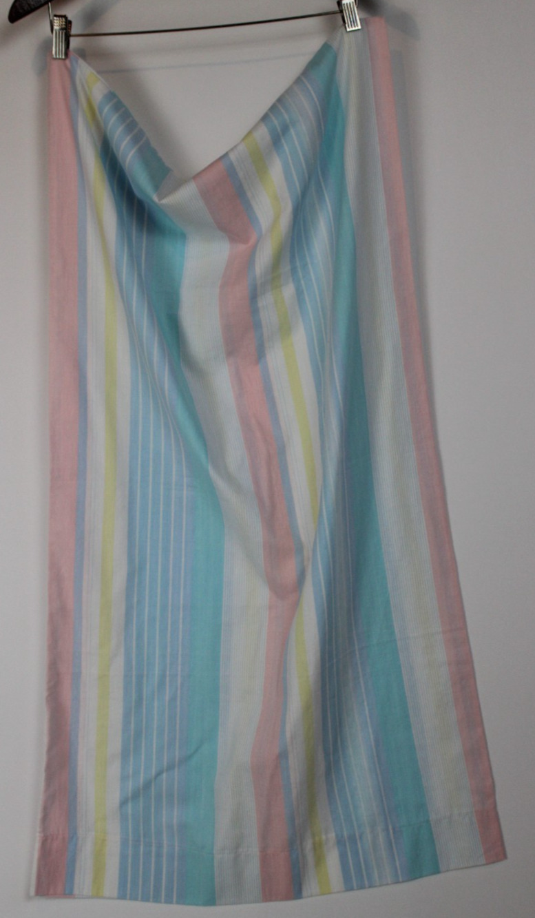 Vintage 90s Striped Single King Pillowcase – 22x39 Multicolor Pink Cotton Feel